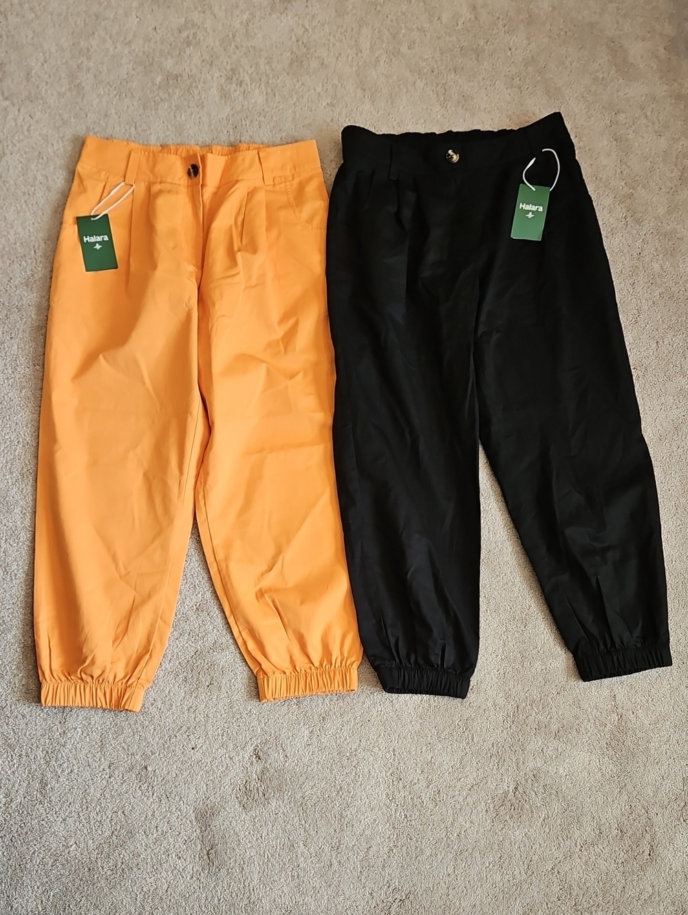 HALARA Jogger Pants Two-Pack in Orange and Black 100% Cotton